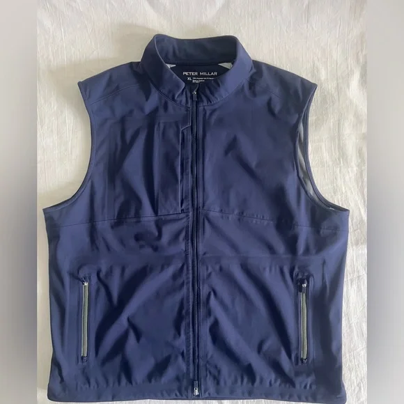Peter Millar Crown Sport Kinetic 3L Performance Vest XL Navy Excellent Preowned - Picture 5 of 10